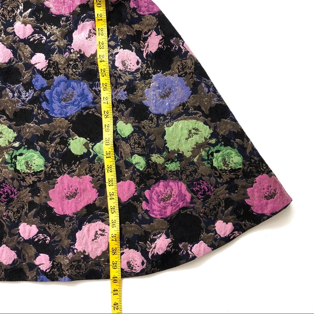 Tahari Jacquard Floral Metallic Fit + Flare Dress - Picture 11 of 11